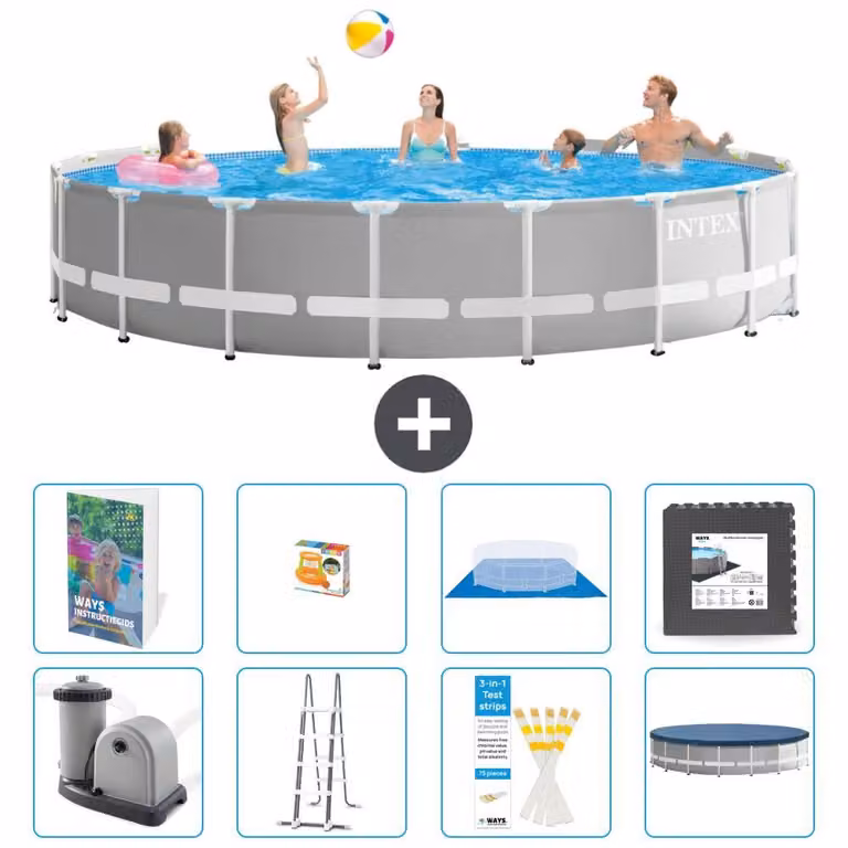 Struttura per piscina a forma di prisma - 549x122 cm - composta da 7 elementi - modello S525