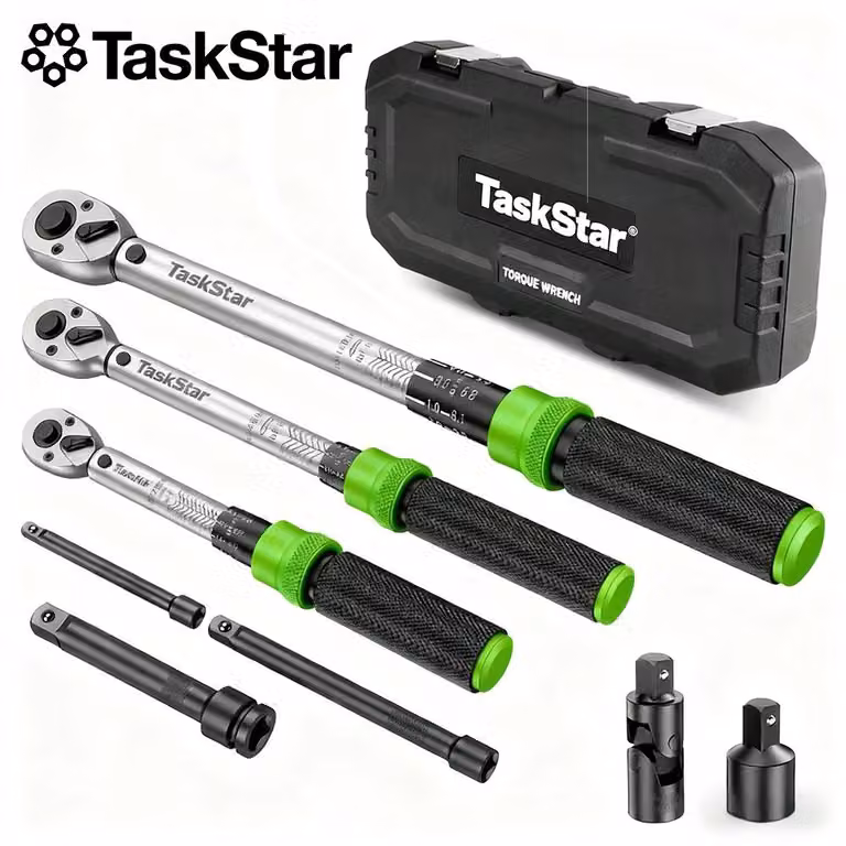 Set di chiavi a cricchetto a bussola - Misura: 1/4", 3/8", 1/2" - Coppia: 5-210 Nm - Materiale: metallo - Utensili per biciclette