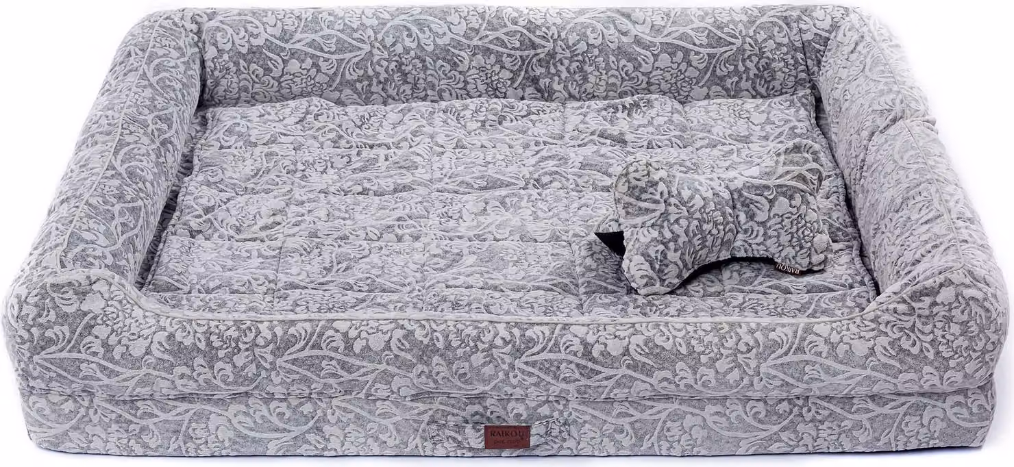 Tappetino per cani, cuccia con cuscino rimovibile, lettino per cani, divano per cani, articoli per animali, grigio