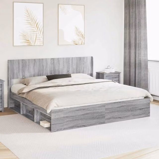 Struttura del letto con stoccaggio e testata 2 pz 3414176