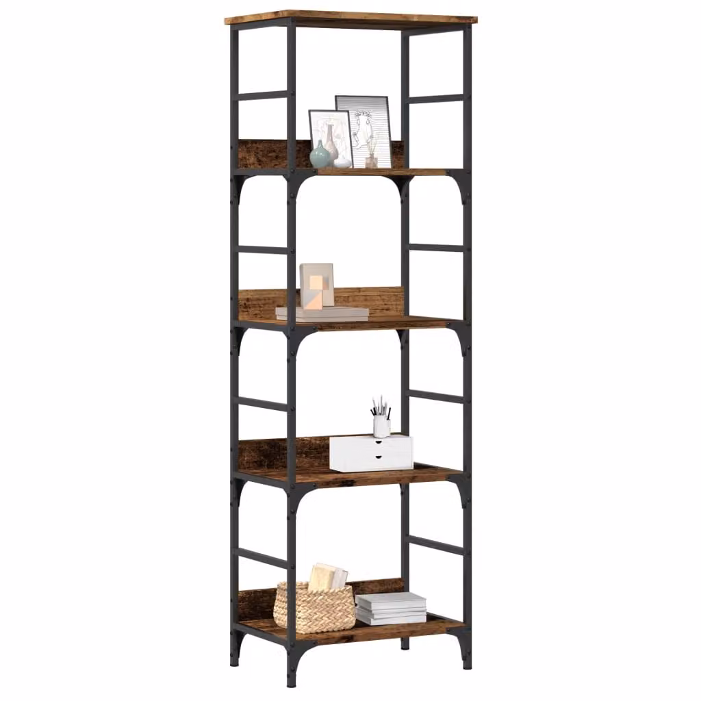 Libreria vidaXL in Legno Antico Marrone con Design Classico e Finitura Opaca L: 50 cm, P: 33 cm, H: 153 cm