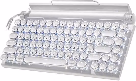 Tastiera Meccanica Bluetooth Dual-Mode con Schermo LED Blauvi Colore Bianco