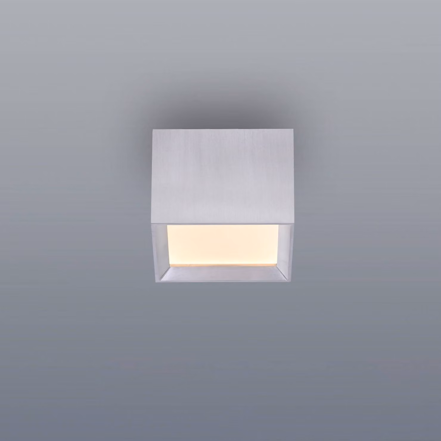 PURE Plafoniera soffitto Manhatten, dimmerabile, Alluminio / Grigio / Zincato, Corridoio, Alluminio, Moderno, Plafoniera