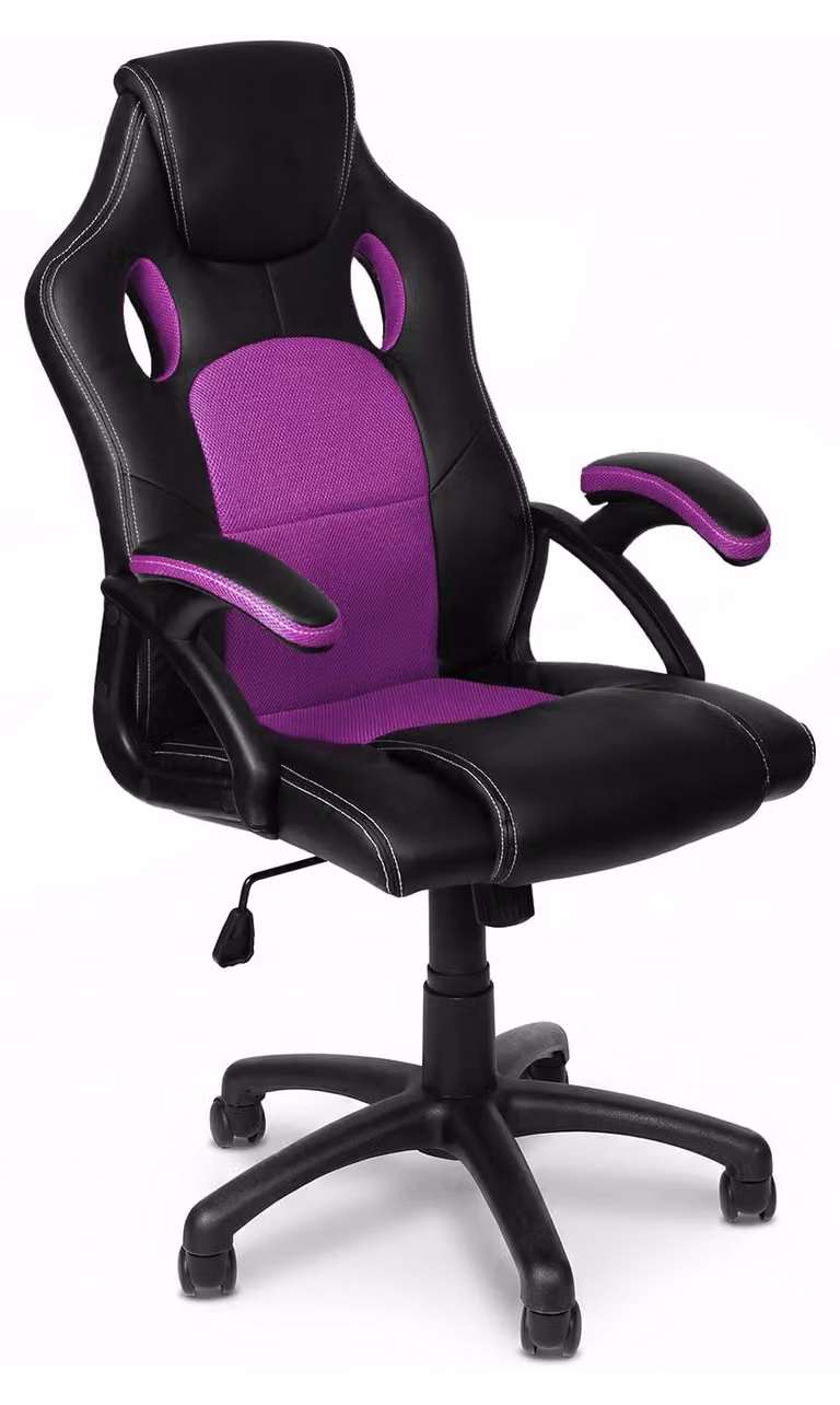 Sedia da ufficio Lila, rivestita in ecopelle - Ergonomica e confortevole - Portata massima: 150 kg - Con braccioli
