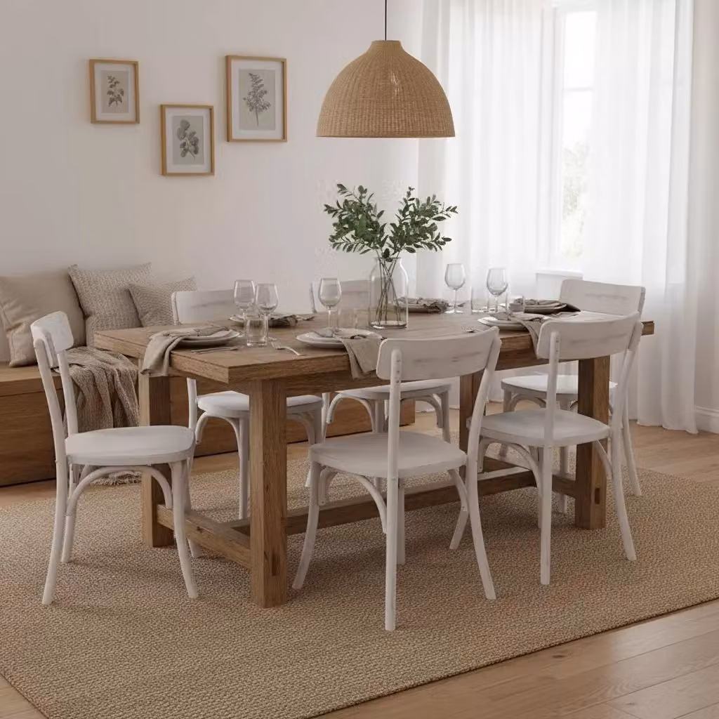Set di 2 sedie in legno bianco effetto shabby Mobili 2G L/P/H: 44 x 42 x 86 cm – 3