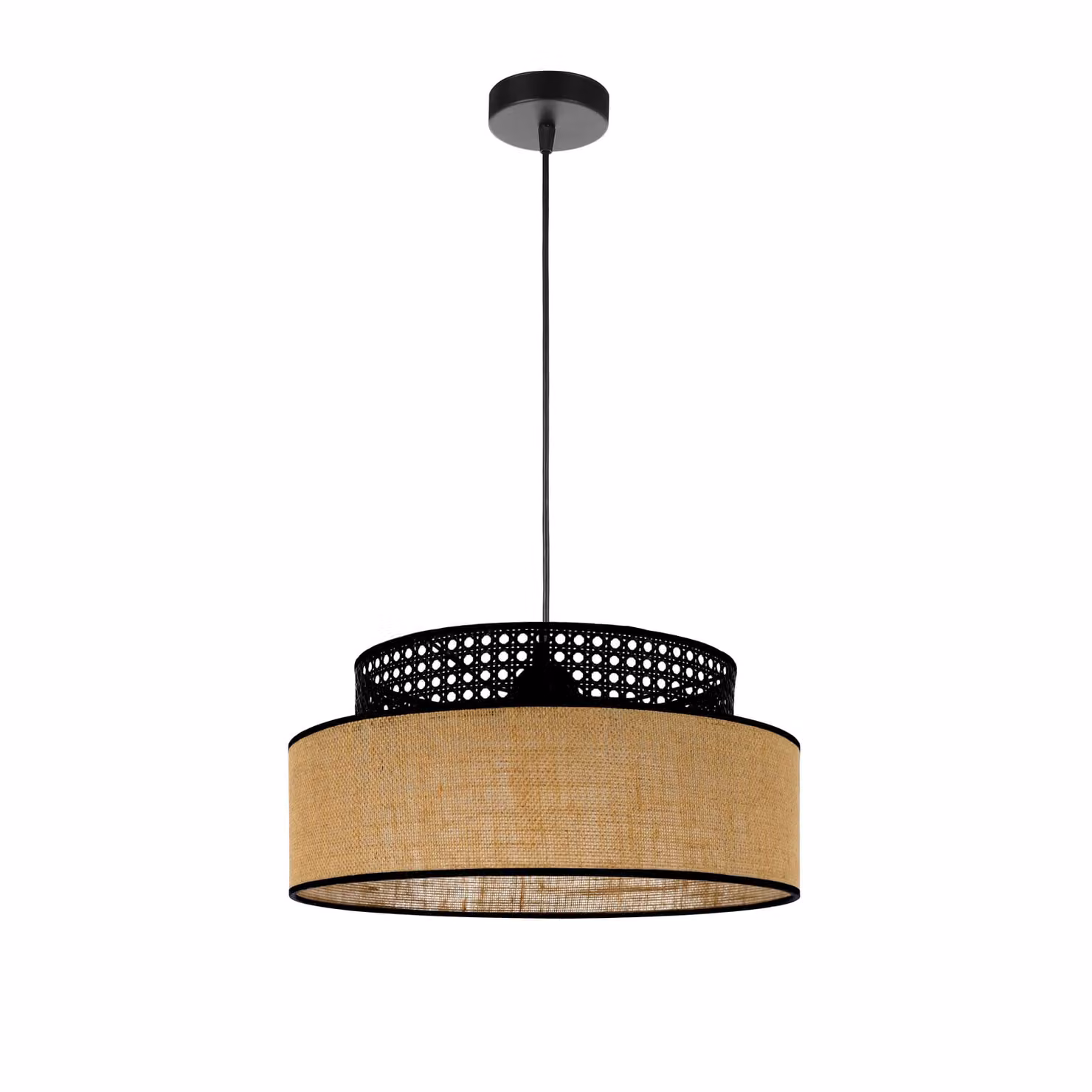 FKL DESIGN Home Deco Lampada a sospensione Nero Marrone Lampada a sospensione della serie BE110-H-SB2 (Nero, Marrone)