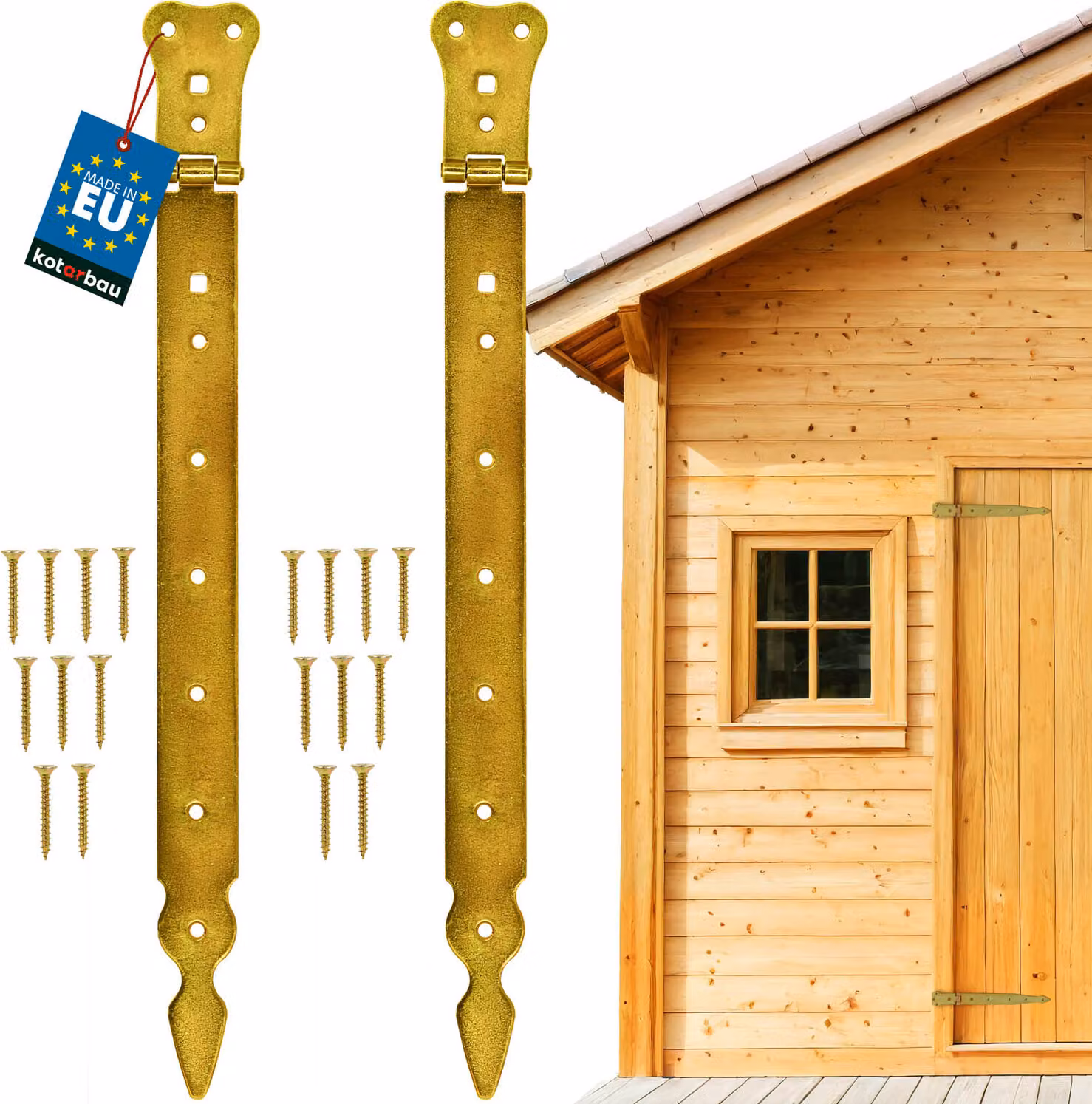 KOTARBAU® set di 2 cerniere 400 mm cerniere per porte in acciaio zincato cerniere per porte dorate cerniere per cancelli da giardino pieghevoli cerniera per persiane cerniere per porte cerniere per cancelli da giardino cerniere a croce cerniere per cancel