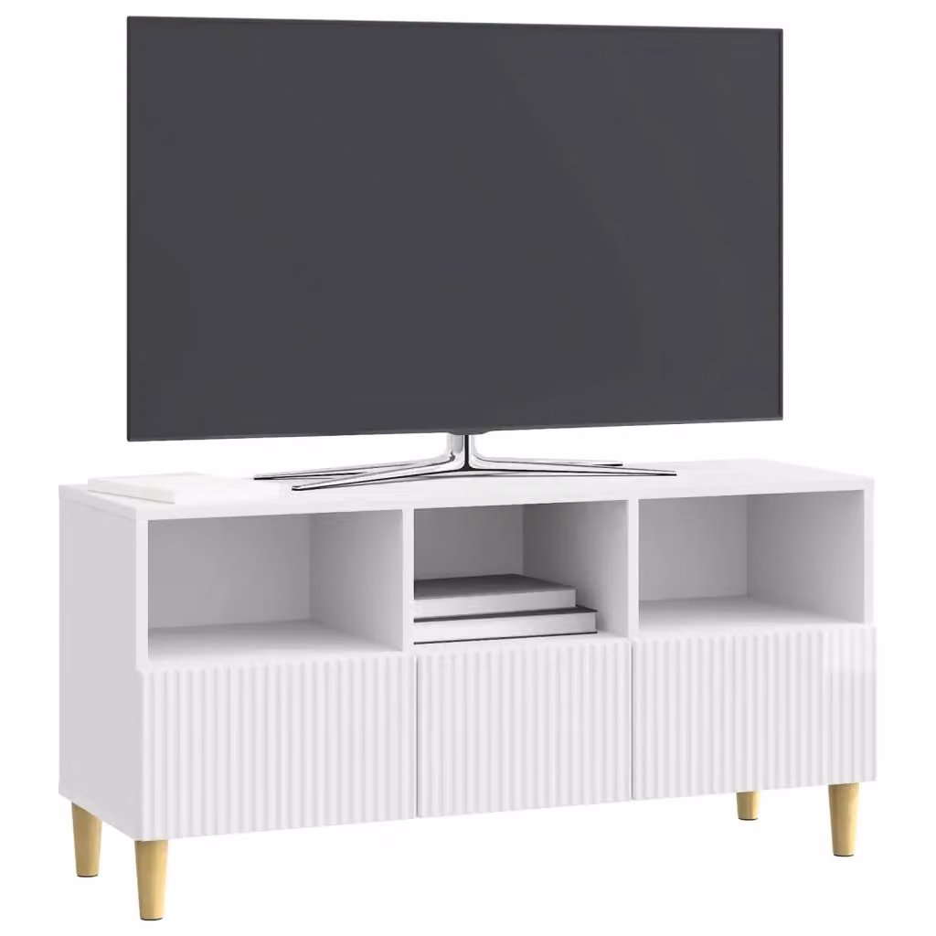 Mobile TV-Credenza Moderno Bianco Lucido L/P/H: 102 x 34,5 x 50 cm – 2