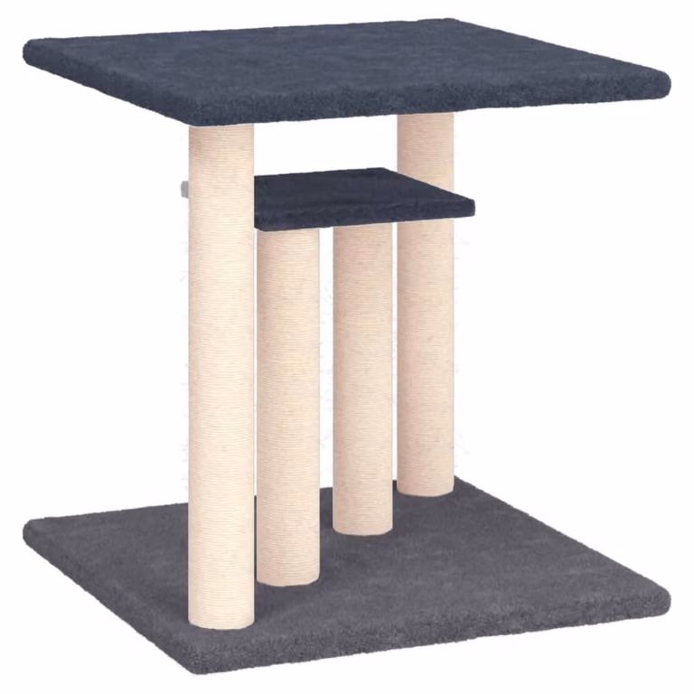 Graffiatoio con piattaforme grigio scuro 50 cm