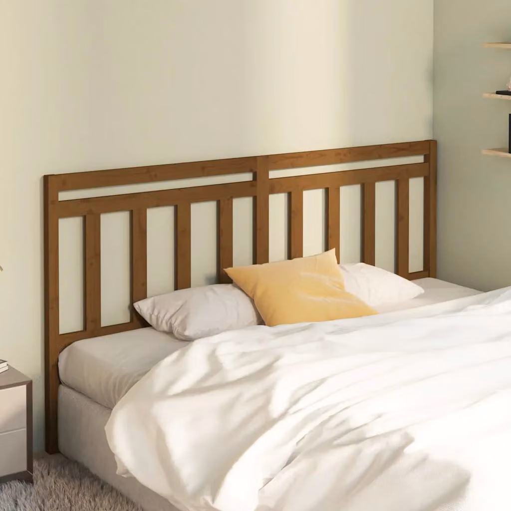 Testiera per letto vidaXL in legno massello di pino color marrone stile rustico L: 186 cm, P: 4 cm, H: 100 cm