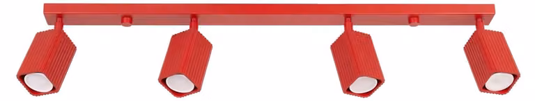 Plafoniera RAYO 4L rossa 4xGU10 10W alluminio 16,5x6x81cm Sollux Lighting