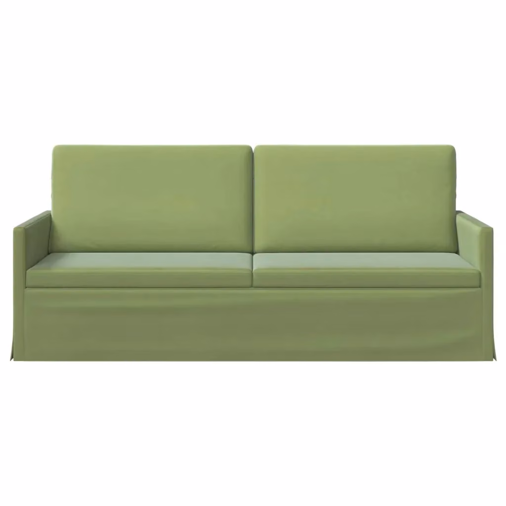 Divano a 3 posti vidaXL in velluto verde con struttura in metallo, L: 190 cm, P: 81 cm, H: 82 cm – 2