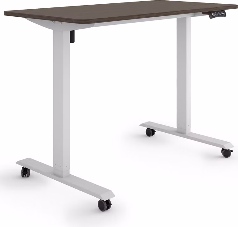 ESMART Germany ETX-121GE 120 x 60 cm Decorazione ebano Scrivania ergonomica in piedi/seduta su rotelle Regolabile elettricamente in altezza in modo continuo 78,5 - 128,5 cm 3x memoria Promemoria attività Avvio/arresto graduale