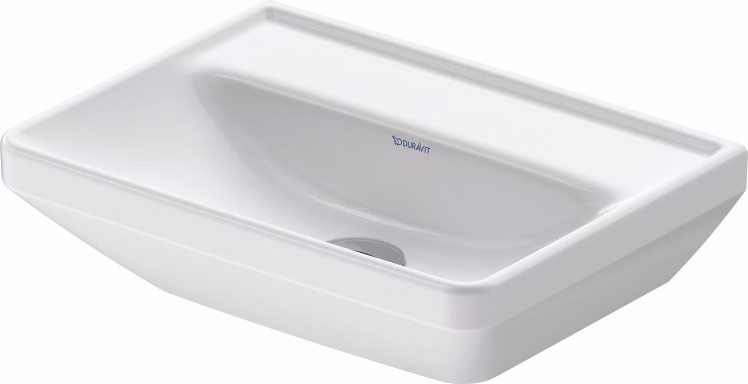 Duravit D-Neo lave-mains, 450x335mm, sans trou pour robinet, sans trop-plein, blanc brillant, 0738450070, 0738450070