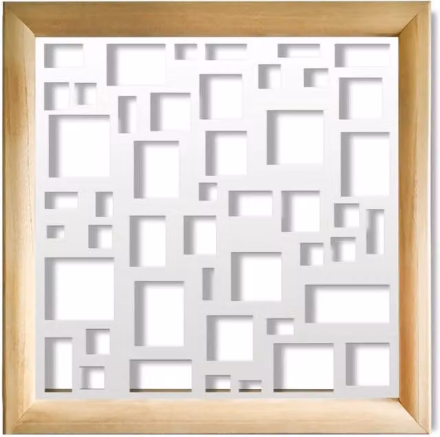 Moduli Decorativi Signorbit in Legno e PVC, Colore Bianco, L/P/H: 98 x 98 x 98 cm