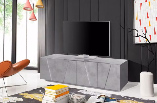 Mobile Porta TV Ping 160 – 4 ante – Cemento Bronx