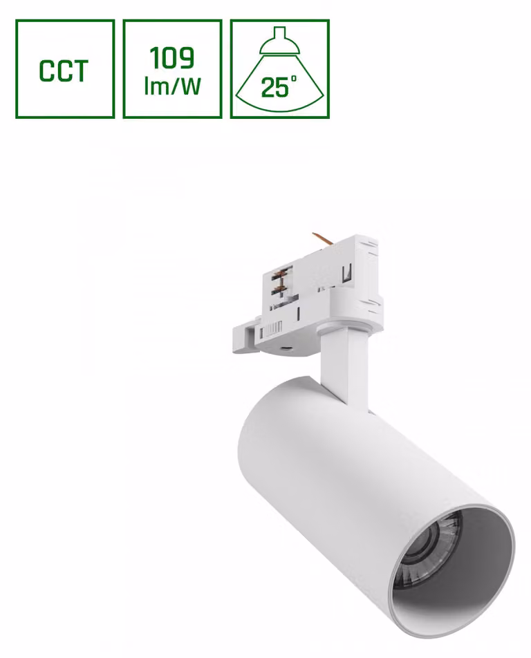 Faretto trifase ANDROMEDA PRIME 16W bianco CCT 3000/4000/6000K 25°
