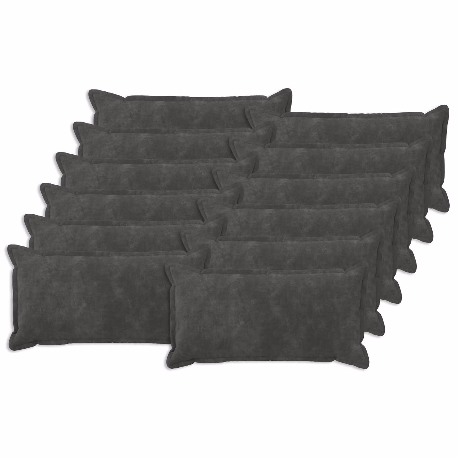 vidaXL Cuscino con cuscino HOUTEN 12 pz Antracite Fleece in microfibra
