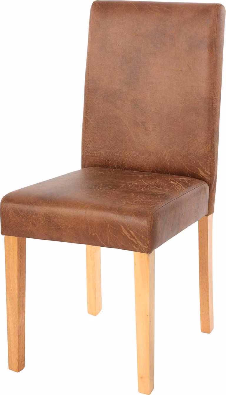 Sedia da pranzo classica e intramontabile | A x L x P 90 x 43 x 56 cm | Altezza seduta 45 cm | Tessuto | Gambe chiare | Imitazione pelle scamosciata | Sedia da cucina