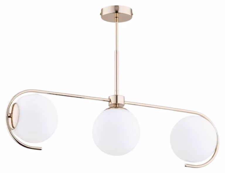 Lampada a sospensione ASTANA oro-bianca 3xE14x40W in vetro, dimensioni: 47x72x15 cm, IP20, Alfa