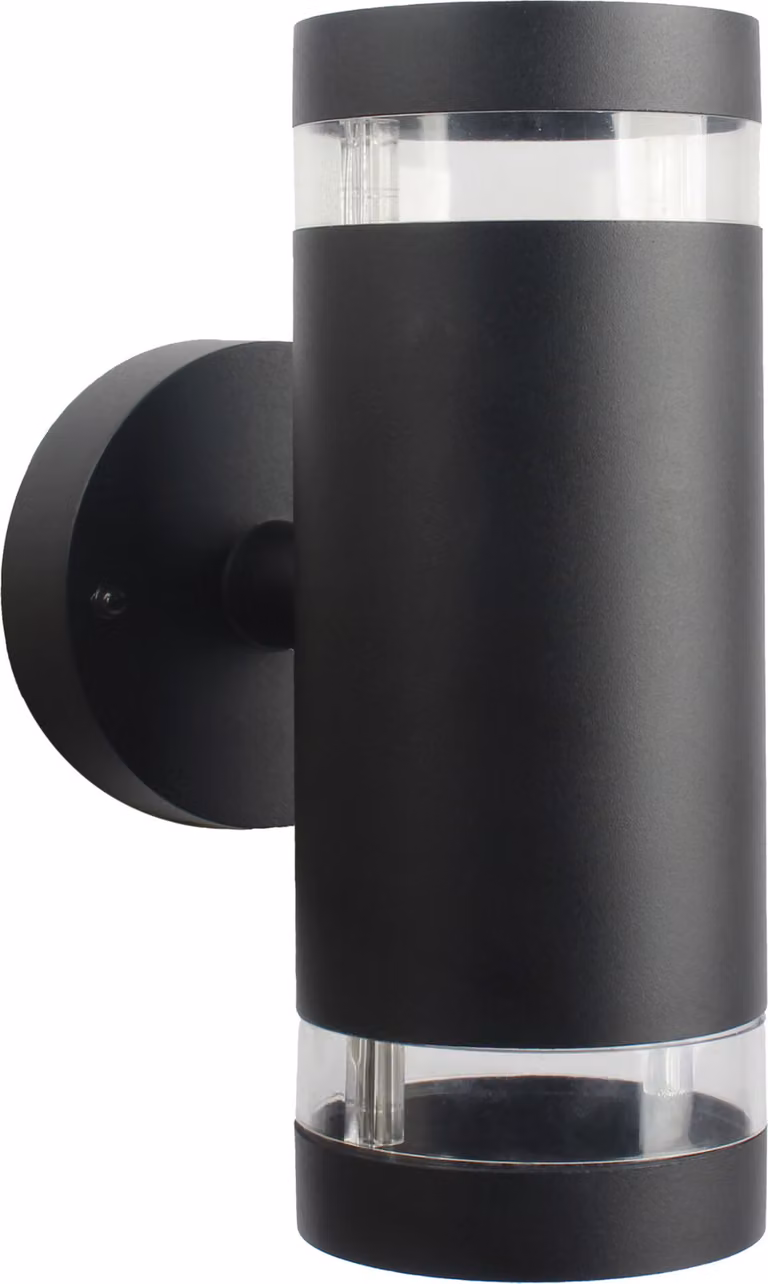 Lampada da parete diritta per esterni nera 2xGU10 RINO 323996 Polux