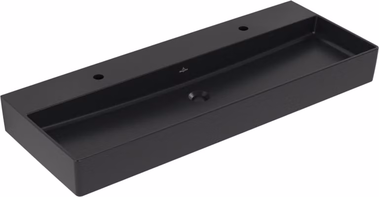 V&B Memento 2.0 lavabo 120x47cm, 2x foro per rubinetto, senza sfioratore, P bla C+