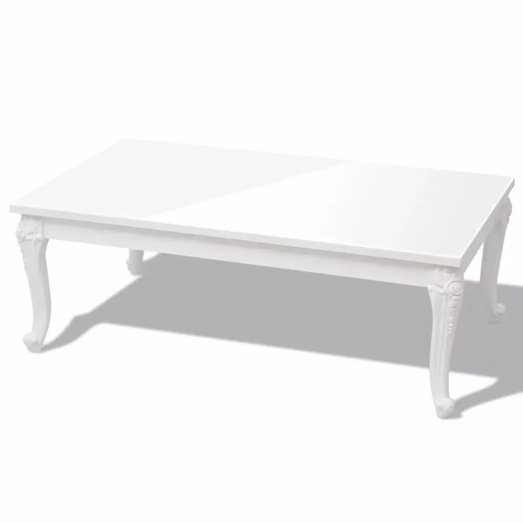 Tavolino da salotto rettangolare vidaXL bianco lucido L: 65 cm, P: 65 cm, H: 42 cm – 2