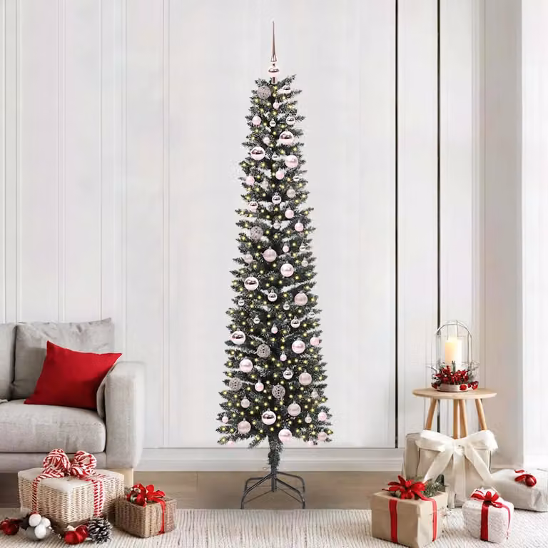 Albero di Natale artificiale moderno vidaXL verde con 300 LED luce bianca calda