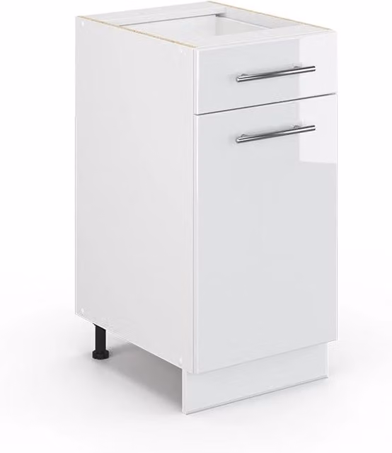 Mobiletto base per cucina Fame-Line Vicco Bianco lucido, Larghezza: 40 cm