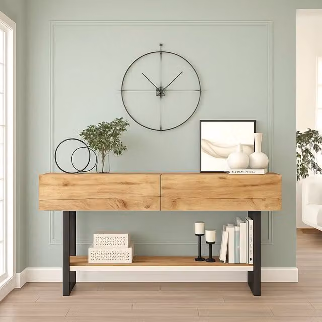 Madia Allein DMORA con apertura a ribalta in finitura rovere marrone L: 139 cm, P: 43 cm, H: 76 cm – 1