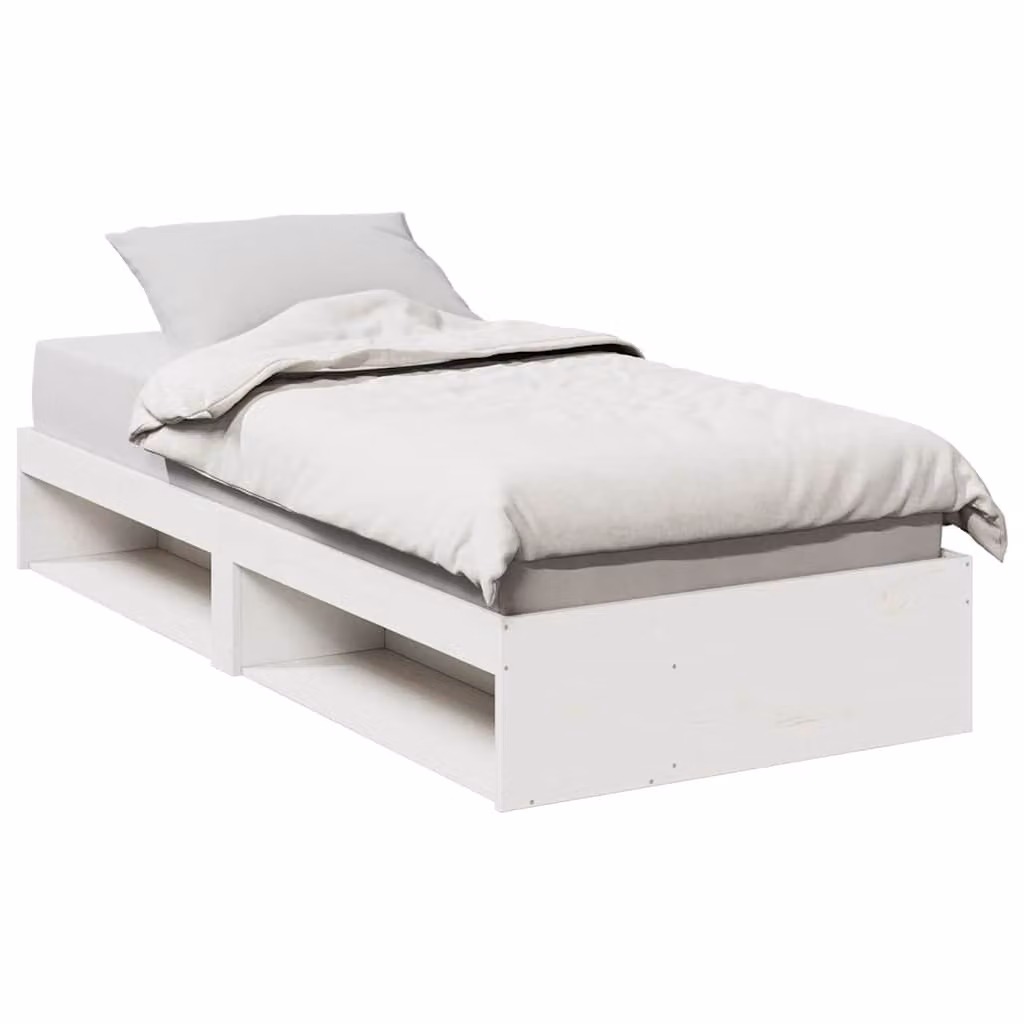 vidaXL Dormeuse in legno massello di pino bianco senza materasso L/P/H: 200 x 100 x 30 cm