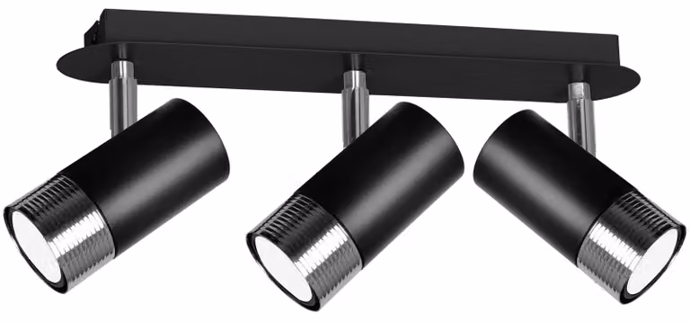 Faretto DANI cromato nero 3xGU10x40W in metallo, dimensioni: 20x45x13 cm, IP20 Milagro
