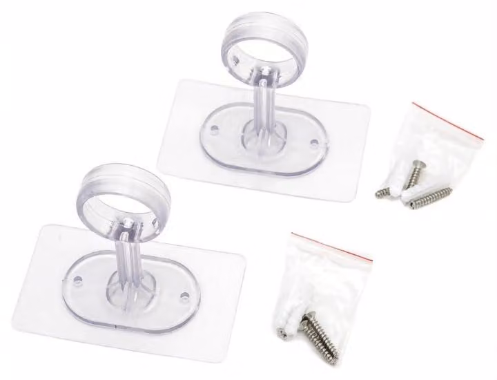Set di 4 supporti trasparenti estensibili per tende, compatibili con tende da finestra con diametro di 32 mm