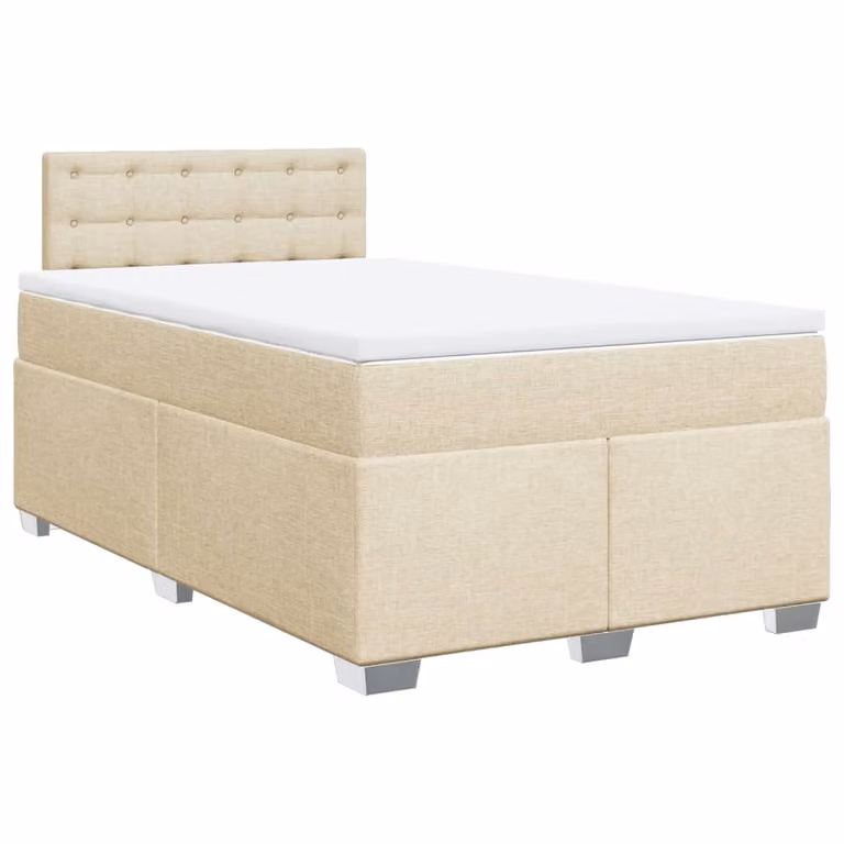 Giroletto a Molle con Materasso Crema 120x200 cm in Tessuto