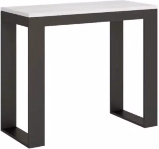 Consolle allungabile 90x40/300 cm Tecno Evolution bianco frassino telaio e gambe antracite