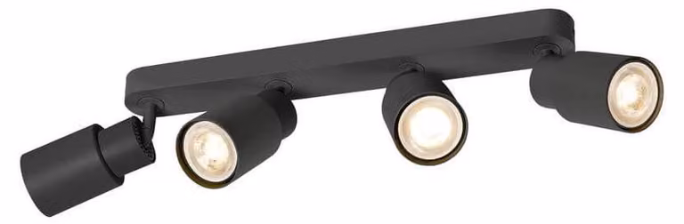 SLV PURI 2.0 Tubo, plafoniera da parete e soffitto, lungo, 4 x max. 6W GU10, nero 1008344