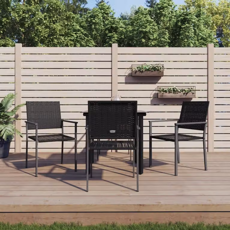 Maison Exclusive - Set da pranzo da giardino a 5 pezzi in rattan sintetico e acciaio