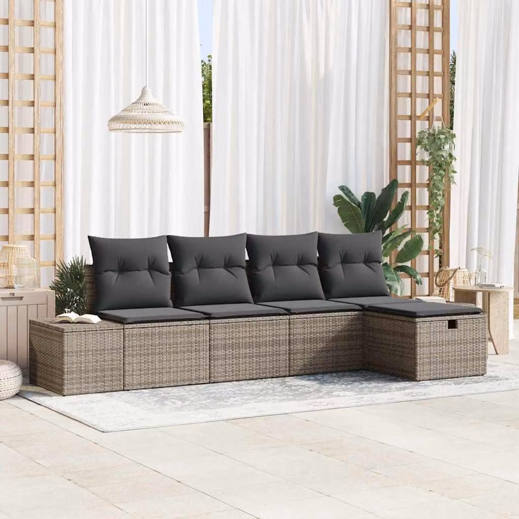 Maison Exclusive - Set di divani da salotto, 5 pezzi, in rattan sintetico