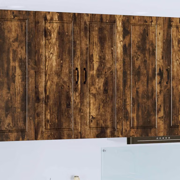 Armadietto a muro vidaXL PORTO in rovere fumé marrone con ante a battente e ripiani interni L/P/H: 80 x 31 x 100 cm
