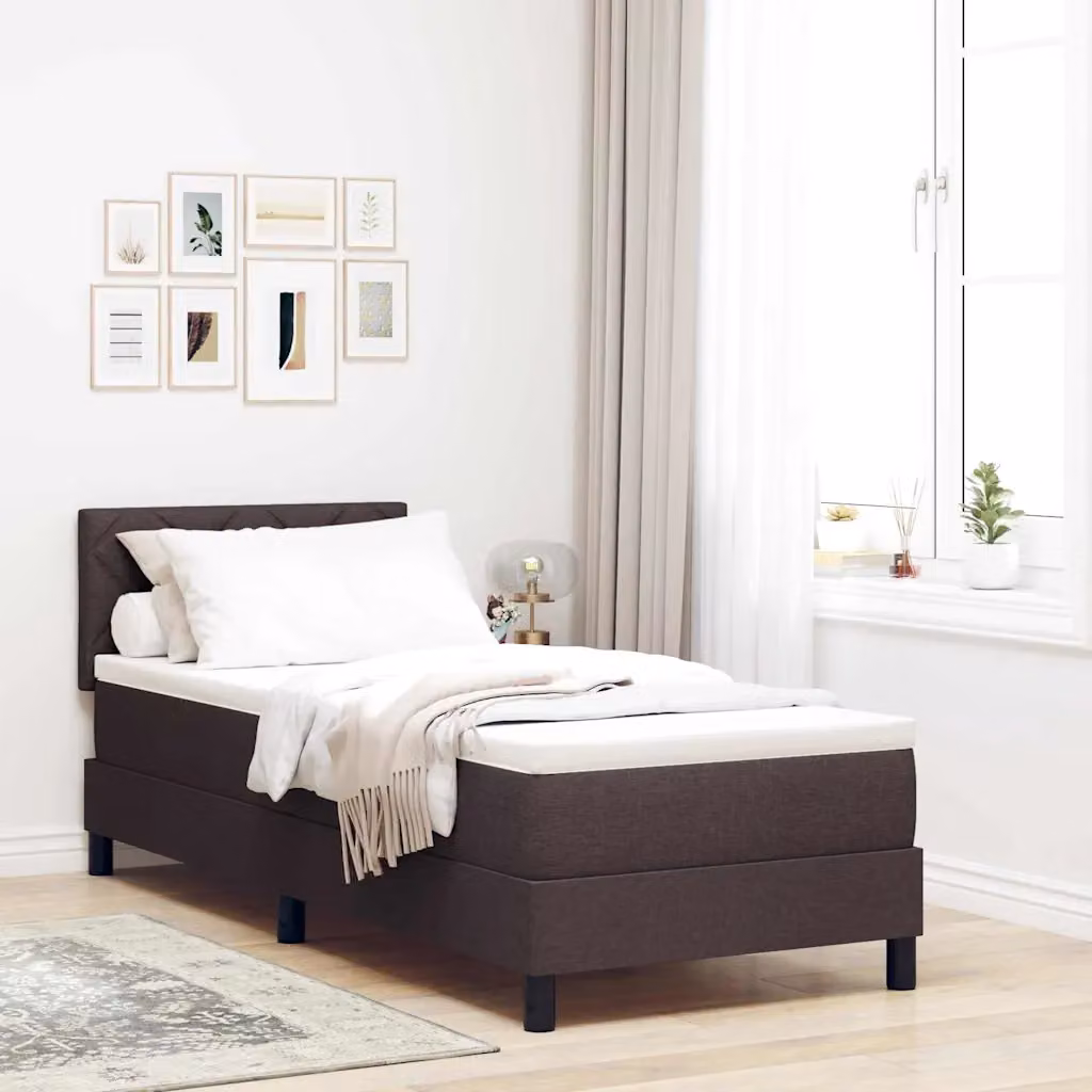 Letto ibrido con testiera vidaXL in tessuto marrone, L 80 x P 200 cm