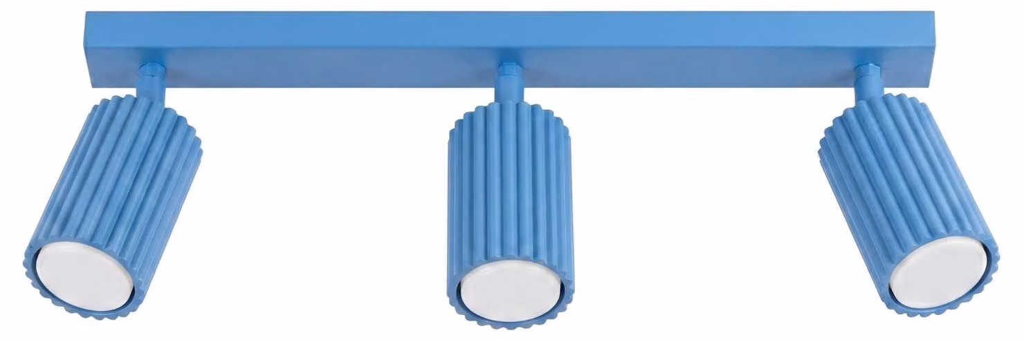 Plafoniera KARBON 3L azzurro 3xGU10 10W alluminio 16.5x6.5x45cm Sollux Lighting