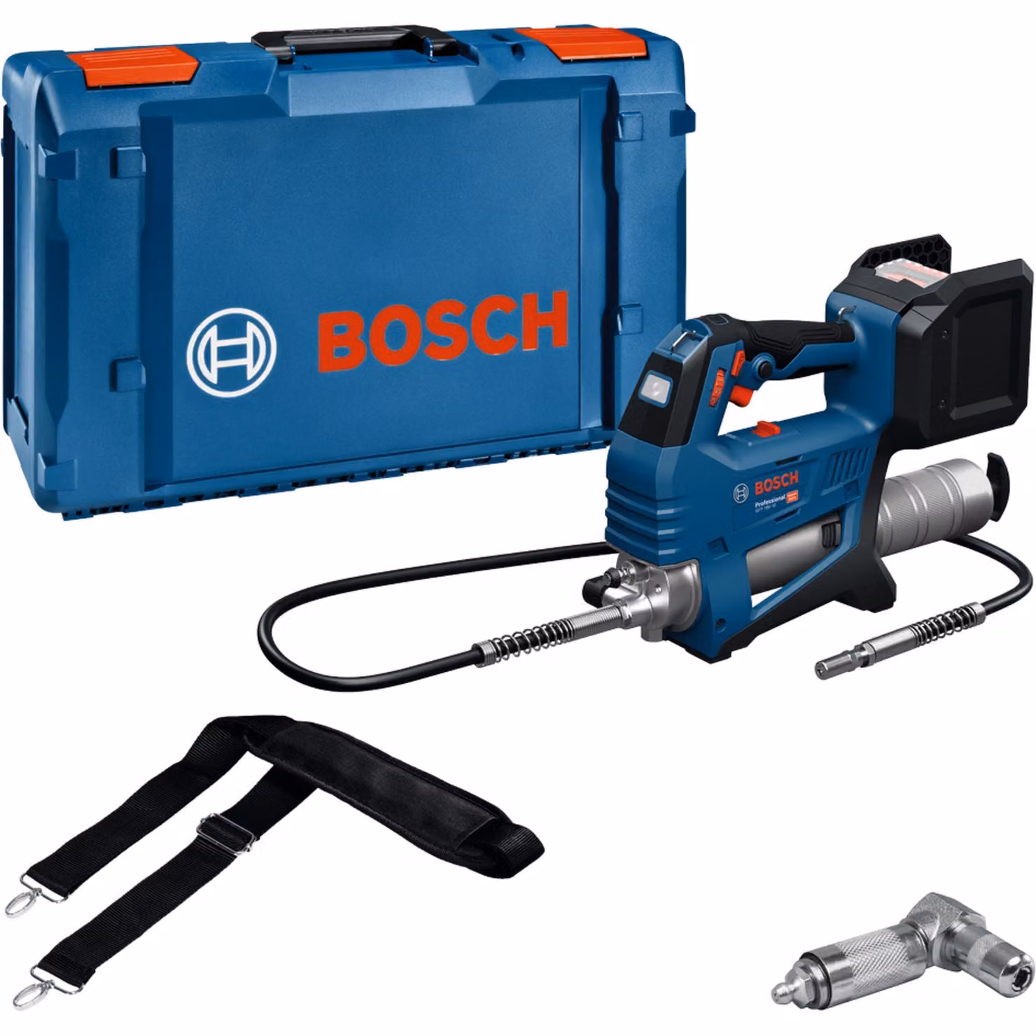 BOSCH PROFESSIONAL Cordless Grease Gun - GFP 18V-10 - 18V - 10,000 PSI - 320 g/min - 90° coupler + shoulder strap