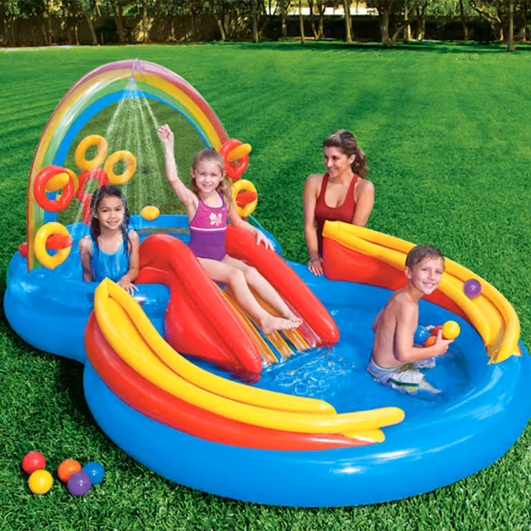 INTEX Piscina Gonfiabile Rainbow Play Center 297x193 x135 cm 57453NP