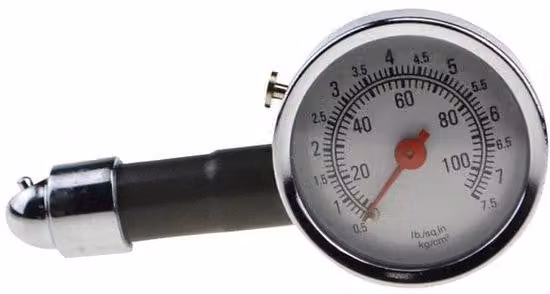 Manometro per pneumatici, 7,5 bar, 0-100 psi, per auto, moto e biciclette