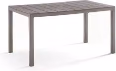 Tavolo da giardino rettangolare Bica in plastica beige e grigio con finitura opaca
