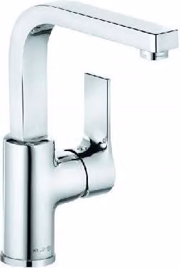 KLUDI ZENTA SL Mitigeur monocommandé pour lavabo, hauteur de bec 220mm, pivotant, sans garniture d'écoulement, chrome, 480280565, 480280565