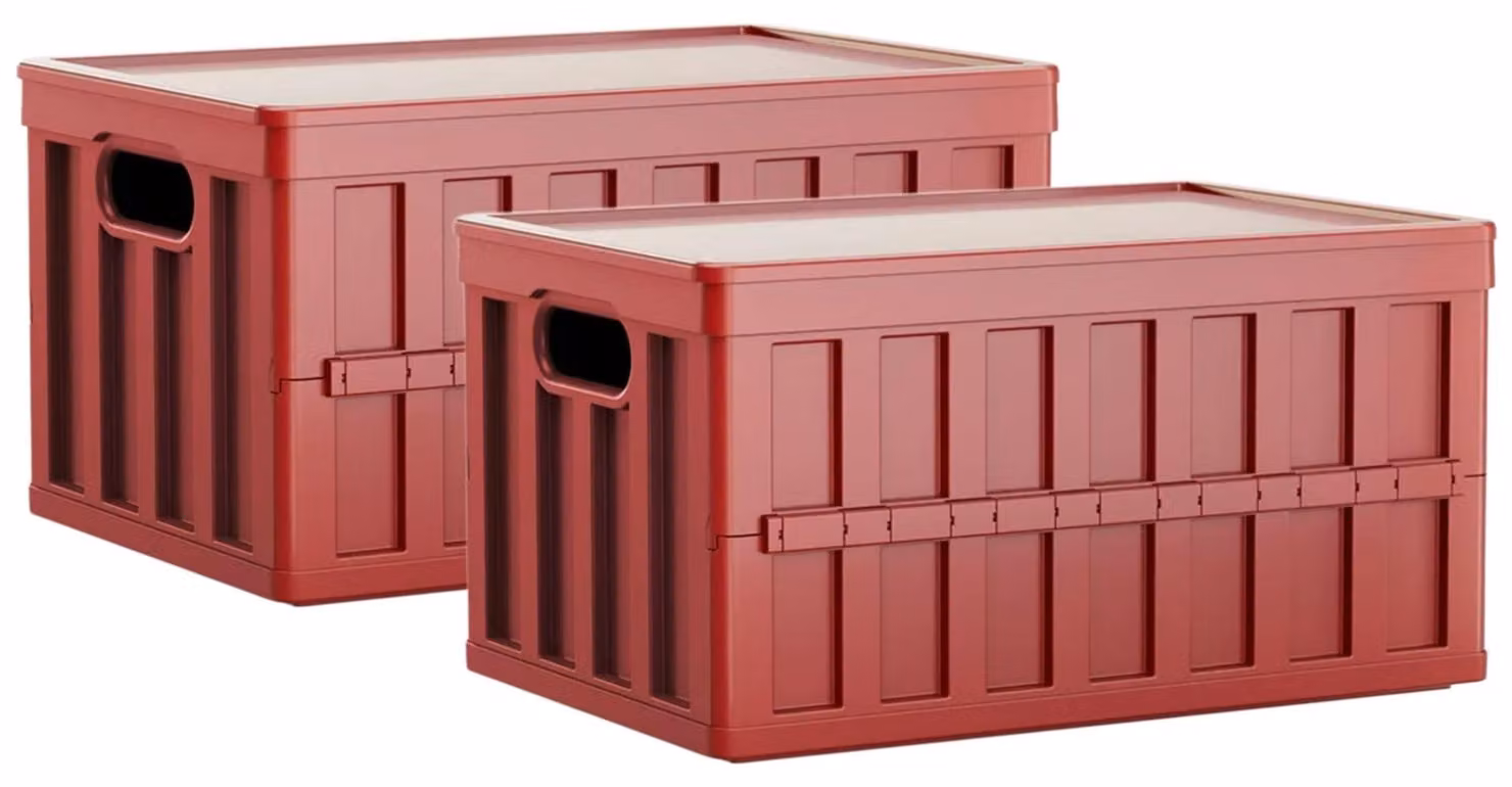 Set di scatole trasportabili pieghevoli - Con coperchio e maniglia - SCATOLA PORTATUTTO