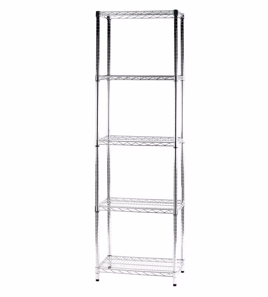 Scaffale metallico Archimede di Serena Group con 5 ripiani regolabili, L: 36 cm, P: 61 cm, H: 200 cm