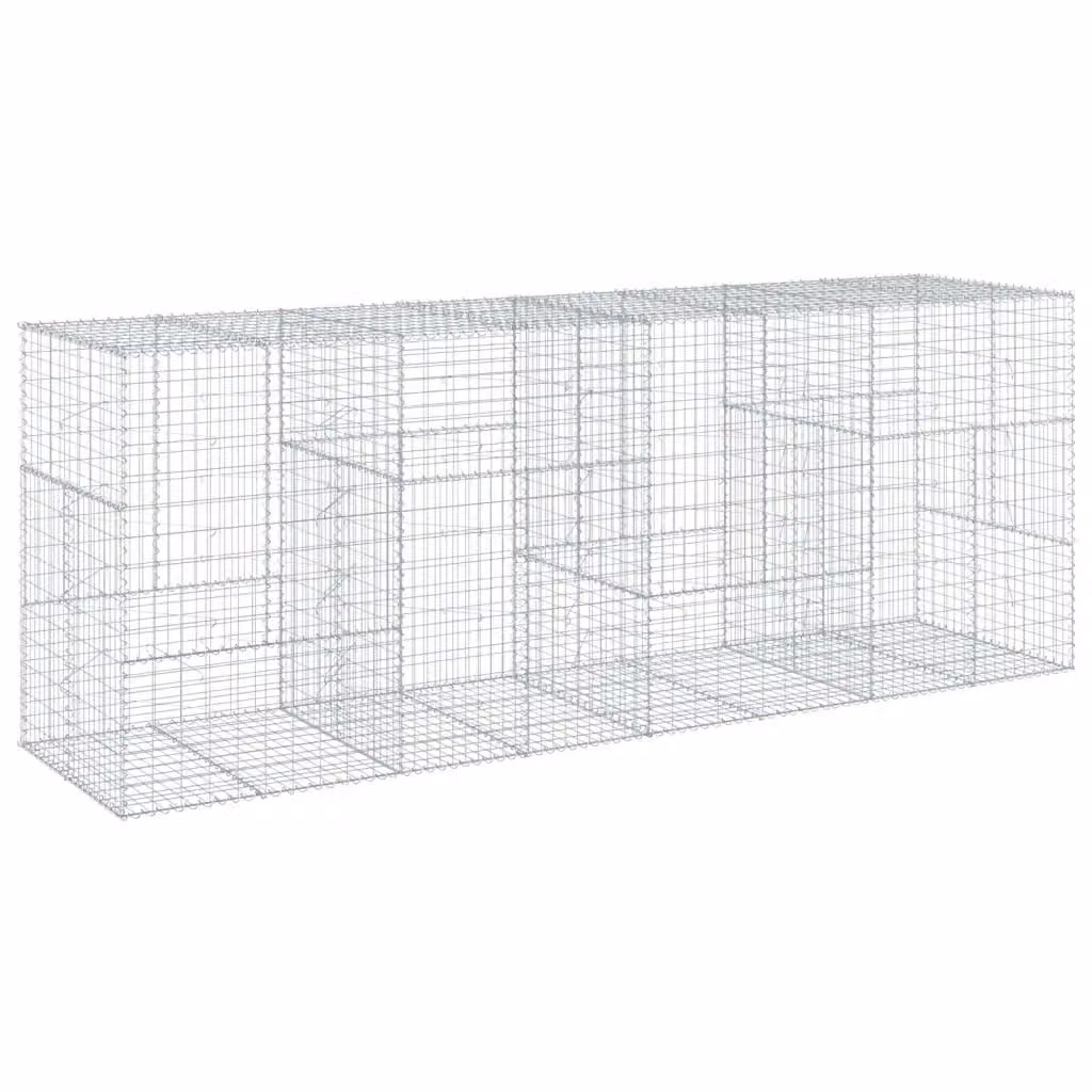 Cesto Gabbione con Copertura vidaXL in Ferro Zincato Colore Argento L/P/H: 400 x 100 x 150 cm – 2
