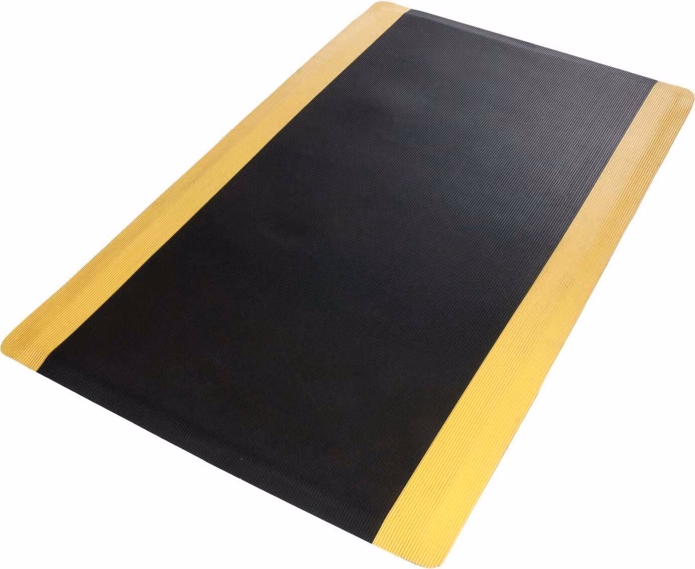 Tappeto antifatica Softer-Work-Mat Ribbed Nero-Giallo 120x150 cm